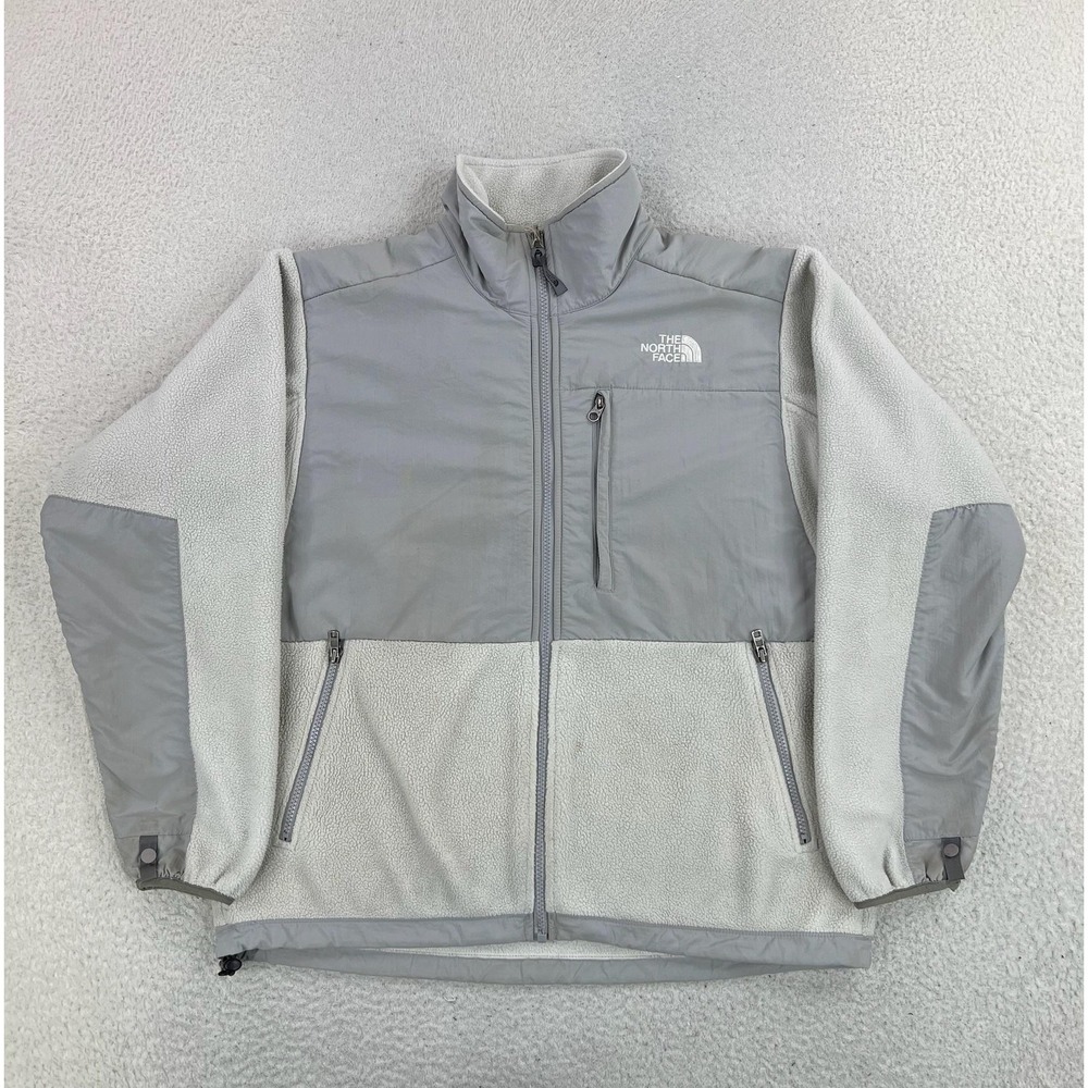 The North Face Jacket Womens Medium Gray Denali Polartec Fleece Full Zip Hiking